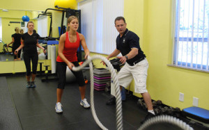 Greg Justice training 2 clients at AYC.